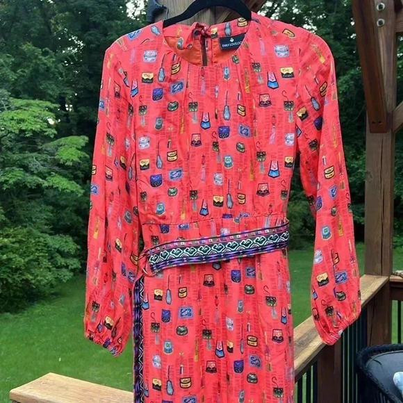 Emily Lovelock Teatime Midi Dress - Orange - Picture 4 of 10